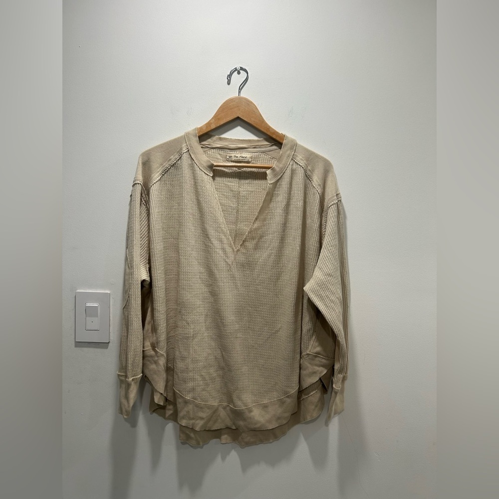 We the free waffle knit oversized Top